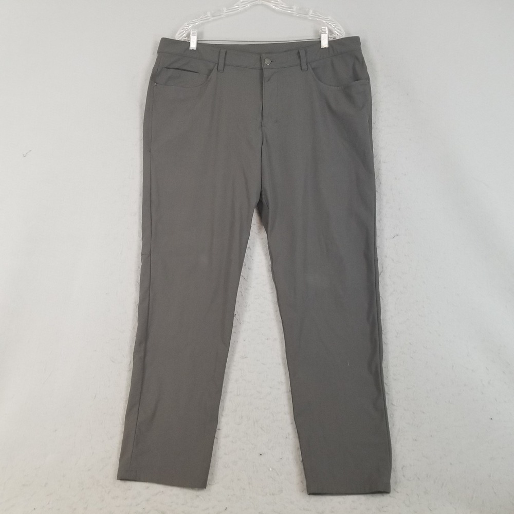 Lululemon Pants Mens 38 Grey Commission Slim Fit 5-Pocket Technical Trousers
